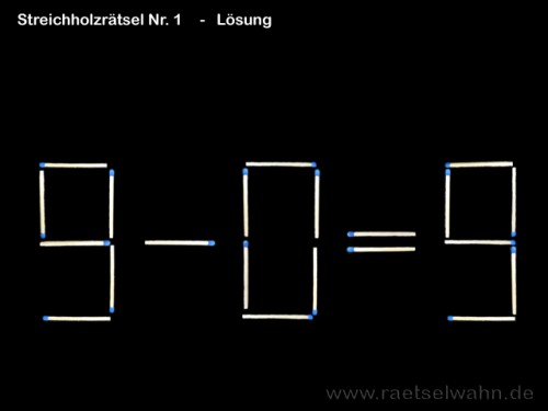 Streichholzrätsel Nr. 1 - Lösung