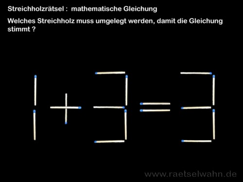 Streichholzrätsel mit Gleichung