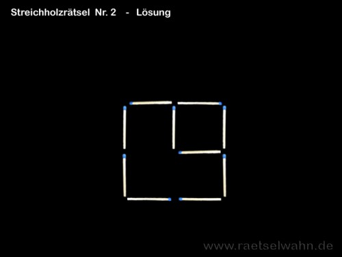 Streichholzrätsel Nr.2 - Lösung