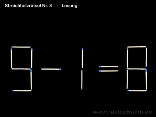 Streichholzrätsel Nr. 3 - Lösung