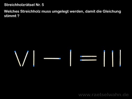 Streichholzrätsel Nr. 5