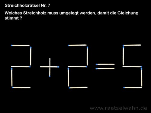 Streichholzrätsel Nr. 7