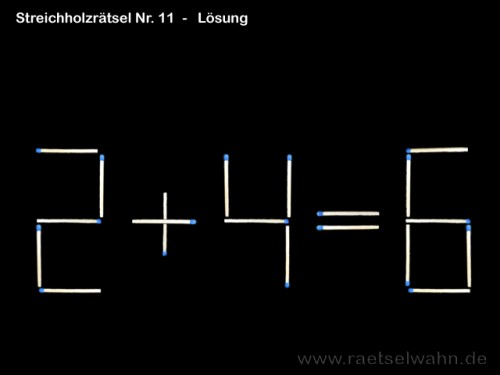 Streichholzrätsel Nr. 11 - Lösung