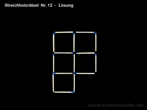 Streichholzrätsel Nr. 12 - Lösung