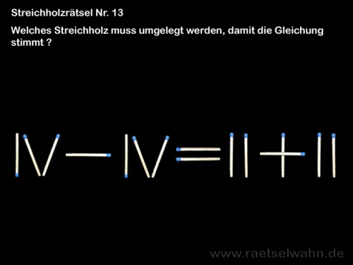 Streichholzrätsel Nr. 13